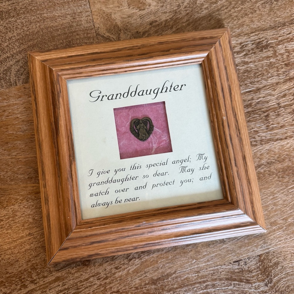 Frangels Framed Angel Pin Granddaughter With Poem